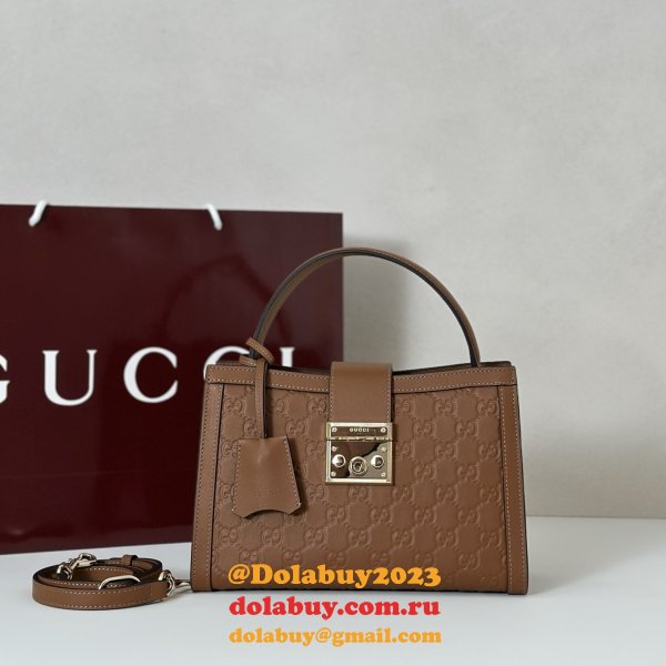Gucci Padlock Medium Top Hhandle GG Leather 838992 Bag