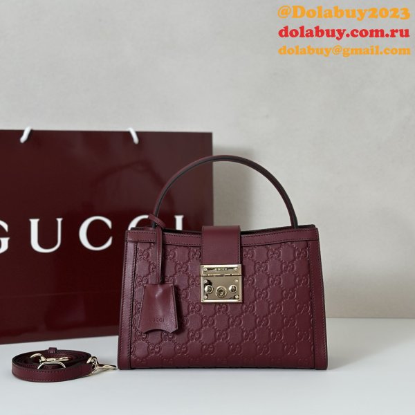 Gucci Padlock Medium Top Hhandle GG Leather 838992 Bag